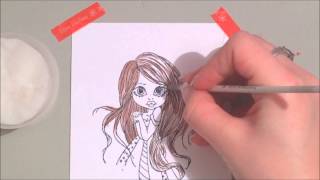 Spectrum Noir Blendable Pencils  Colouring Brunette Hair Tutorial [upl. by Neened385]