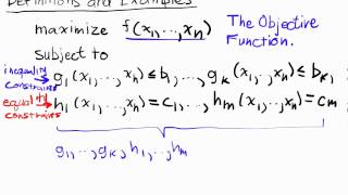 Constrained Optimization Lecture I Part 1 Definitions and Examples [upl. by Bailey]