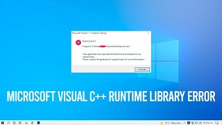 Microsoft Visual C Runtime Library Error SOLUCION Windows 10  11 [upl. by Ardnikal936]