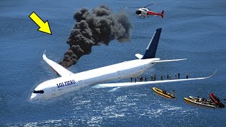 Giant Airbus A 380 Emergency Landing After Engine Explosed In The Sky Over California  GTA V [upl. by Atsugua379]