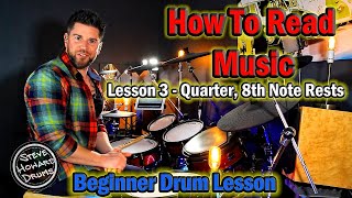 How To Read Music  Quarter 8th Note Rests  Lesson 3 [upl. by Ajnotal76]