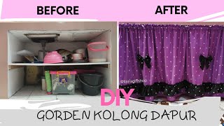 DIY Gorden Kolong Dapur variasi rumbai dan pita [upl. by Einwahr]