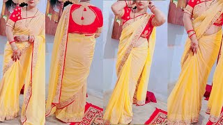 Saree Draping Tips look Slim and Tall Very Easy step Saree Draping TutorialVary Eesy Silk Saree 🙏🥰🥰 [upl. by Aserej]