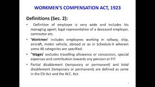 Workmens Compensation Act 1923 [upl. by Akem]