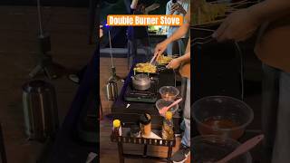 Double Burner Frying in 5 Minutescamping overlanding campingstove campingfood outdoorcooking [upl. by Adnic]