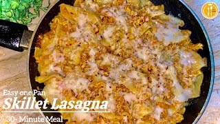 Easy one pan skillet lasagna recipe by Yum Foodella  30 minute meals [upl. by Jackson]