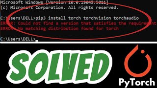 ERROR Could not find a version that satisfies the requirement torch SOLVED in PyTorch [upl. by Marjory]