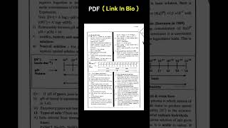 Class 12 Chemistry Notes MHTCETJEEBOARD Chapter 3 Ionic Equilibrium PDF Link In Bio [upl. by Fretwell]