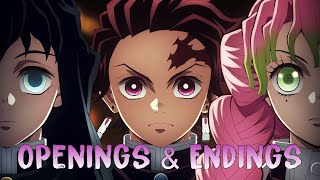 Demon Slayer Kimetsu no Yaiba All Openings amp Endings FULL S1 Mugen Train S2 S3 [upl. by Mateo991]