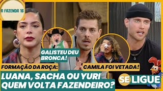 A Fazenda  Formação da Roça Luana Sacha ou Yuri quem volta fazendeiro Camila Vetada Ao Vivo [upl. by Nodyarb755]