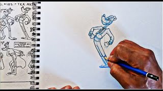 HOW TO DRAW THE WOLF FROM TEX AVERY’S SENIOR DROOPY CARTOON [upl. by Dnalloh]