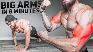 Build Big ARMS in 8 Minutes AT HOME NO EQUIPMENT [upl. by Atiker]