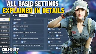 All Basic Settings in Call Of Duty Mobile For Battle Royale Fully Explained  Codm Ultimate Guide [upl. by Rhoda]