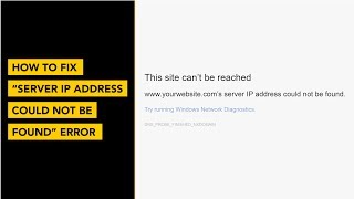 How to Fix Server IP Address could Not Be Found Error [upl. by Yks]