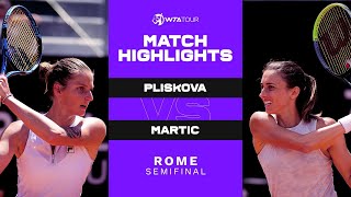 Karolina Pliskova vs Petra Martic  2021 Rome Semifinal  WTA Match Highlights [upl. by Ailene229]