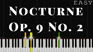 Nocturne Op9 No2  Chopin  EASY Piano Tutorial [upl. by Nhtanhoj]