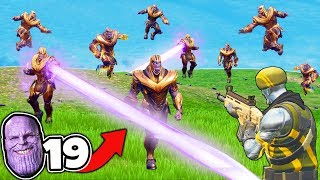 KILLING THANOS 19 TIMES in Fortnite Battle Royale [upl. by Siwel806]