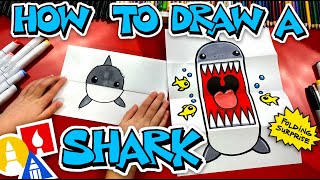 How To Draw A Shark Folding Surprise Puppet [upl. by Akayas]