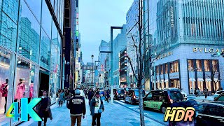 Tokyo station to Ginza beautiful walk Japan 4K HDR  Tokyo Walk🌇🌟 [upl. by Selestina]