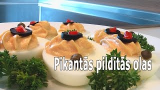 Pikantās pildītās olas [upl. by Eilarol]