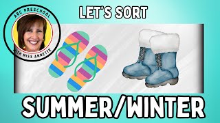 Miss Annette Sorts Summer and Winter Items  Fun Preschool Learning [upl. by Alfonse]