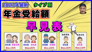 タイプ別の年金受給額の【早見表】と受給額の【実態】 [upl. by Leihcim]