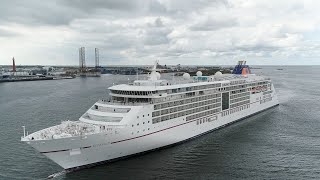 MS Europa 2 Cruise Ship drone view ijmuiden [upl. by Blatt]