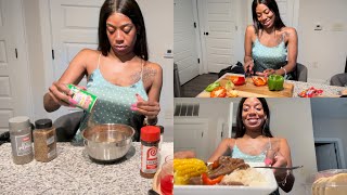 COOKING VLOG PEPPER STEAK amp RICE [upl. by Lekcar]