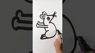 How to turn number “3” into Rat 🐁 Picture  Easy Rat🐁Drawingshorts rat art youtubeshorts rats [upl. by Crawley]