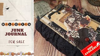 Cute Halloween junk journal🎃🖤 Witch journal Spooky journal Happy haunting journal Black cat journal [upl. by Arlette968]