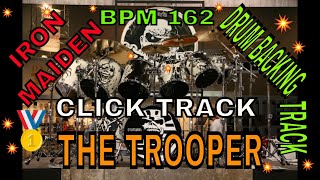 The Trooper by Iron Maiden Drum Backing Track BPM 162 [upl. by Ahsien]