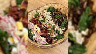 How To Make Spinach Cobb Salad With Hot Bacon Dressing  Rachael Ray [upl. by Llerad237]