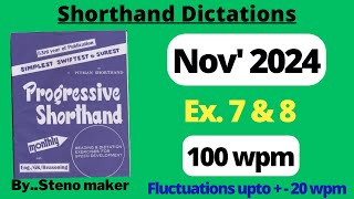 7 amp 8 November 2024 Progressive magazine 100 wpm English shorthand dictation SSC steno [upl. by Dunn]