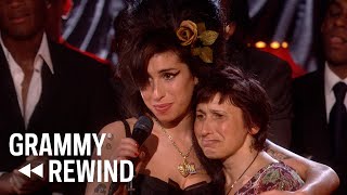 Watch Amy Winehouse Win Record Of The Year For quotRehabquot In 2008  GRAMMY Rewind [upl. by Ailedo678]