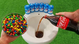 MampM Candy and Big Coca Cola VS Popular Sodas  Coca Cola and Mentos in the toilet [upl. by Lecram]