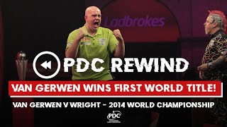 MVGs FIRST WORLD TITLE Van Gerwen v Wright  2014 World Championship Final [upl. by Iznil]