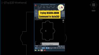 Trying REGIONUNION Command in AutoCAD shorts autocad cadcareer autocadd autocadtips [upl. by Bakerman]