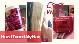 TONING MY HAIR USING WELLA COLOUR TOUCH [upl. by Oniram551]