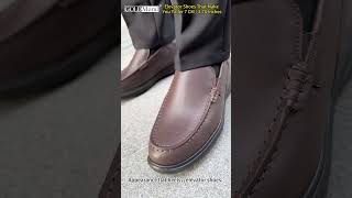 Mens Height Increasing Loafers  Brown Leather Business Casual Shoes 7CM weightliftingshoes shoes [upl. by Orlina]