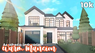 Bloxburg 10k Aesthetic Industrial Warm Mansion FULL BUILD  Roblox [upl. by Nahum688]