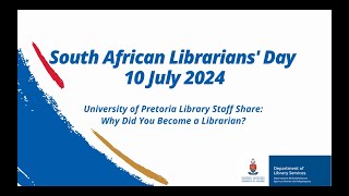 South African Librarians’ Day 10 July 2024 [upl. by Eniloj]