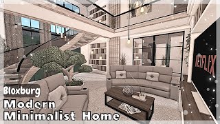 BLOXBURG Modern Minimalist Home Speedbuild interior  full tour Roblox House Build [upl. by Hareehat179]