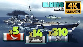 Destroyer Elbing on map North 243k damage  World of Warships [upl. by Janaye]