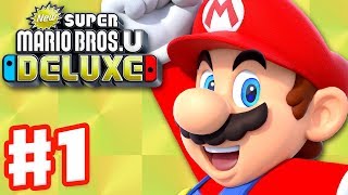 New Super Mario Bros U Deluxe  Gameplay Walkthrough Part 1  Acorn Plains 100 Nintendo Switch [upl. by Eiddet209]