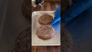 Waygu Beef Burgers with Mushroom Duxelles and Blue Cheese Sauce burger recipe burgers viralfood [upl. by Ewer]