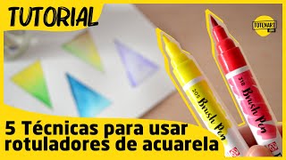 5 Técnicas para usar rotuladores acuarelables 🎁  1 EXTRA  Rotuladores Ecoline  totenartcom [upl. by Afton578]