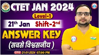 CTET Jan 2024  CTET 21th Jan Shift2 Exam Analysis CTET Jan Exam 2024 Level1 Answer Key By RWA [upl. by Naloc]