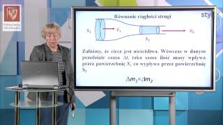 Fizyka I odc 58  Dynamika cieczy Prawo ciągłości [upl. by Shererd]