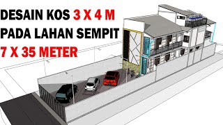 DESAIN KOS KOSAN 3X4 M  Kamar Mandi Dalam Dapur Umum Laundry amp Jemuran [upl. by Ylloh]