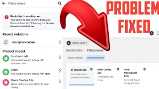 How To Fix Unoriginal Content on Facebook Profile Page  How to Fix Restricted Monetization [upl. by Mallory102]